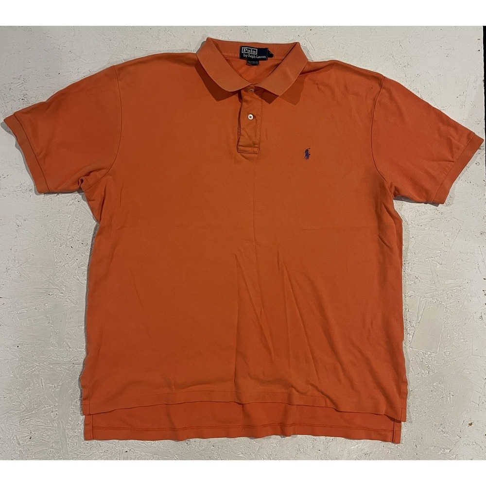 Polo Ralph Lauren Polo Shirt Mens XL Orangeā Short Sleeve Classic Pony Logo